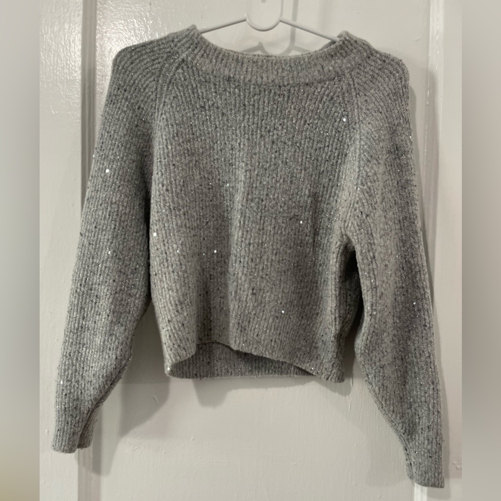 EXPRESS Cropped Shimmer Sweater